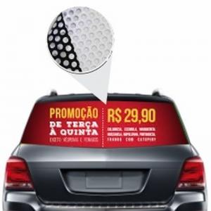 Adesivo Vinil Microperfurado — Visibilidade Interna, Impacto Externo Adesivo Microperfurado Personalizado 4x0 -  Só Frente  Sem acabamento Impressão Solvente