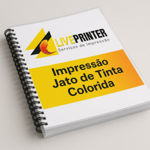 Apostila Jato de Tinta Colorida - 800 páginas Papel Offset / Sulfite 75gr A4 4x4 - Colorido - Frente e Verso  Encadernação Espiral - Capa Preta e Transparente Impressão Digital - Jato de Tinta