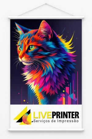 Banner em Lona Canvas – Acabamento Brilho ou Fosco para Comunicação Visual de Alto Padrão Lona Canvas Personalizado 4x0  Tubet e Corda Impressão Solvente