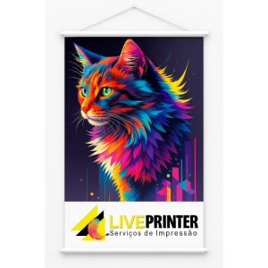 Banner em Lona Lona 440gr Personalizado 4x0 - Só Frente  Madeira e Corda Impressão Digital Eco Solvente
