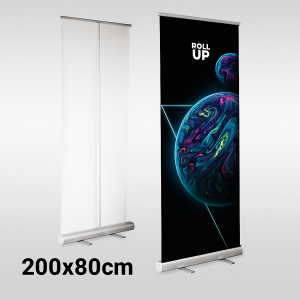 Banner Roll UP | Lona + Base | 80x200cm Lona 80 x 200 cm 4x0 - Só Frente   