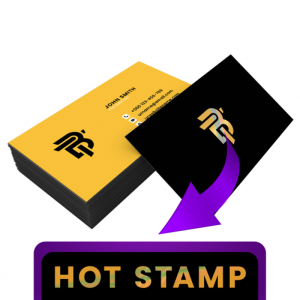 Cartão 350g | 4/4 | Lamin. Fosca + Hotstamp Cartão Duo Design 350g/m² 8.8 x 4.8 cm 4x4 - Frente e Verso Laminação Fosca Hotstamping 