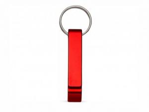 Chaveiro Abridor Personalizado para Brindes Empresariais e Corporativos - Vermelho Alumínio 11 x 6.5cm 1x0 - Gravação Frente   Gravação a Laser
