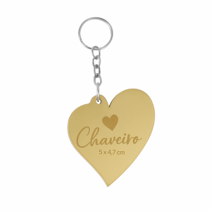 Chaveiro Coração 5x5 Acrílico 2mm 5x4,7 1x0 - Gravação Frente  Corte a Laser Gravação a Laser