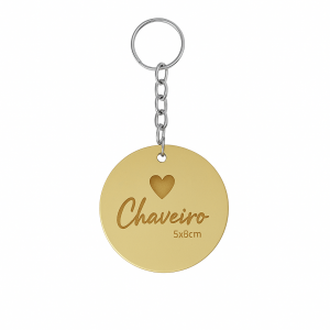 Chaveiro Redondo 5x5 Acrílico 2mm 5x4,7 1x0 - Gravação Frente  Corte a Laser Gravação a Laser