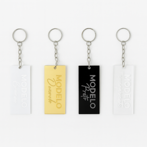 Chaveiro Retângulo 3,5x6,5cm Acrílico 2mm 3,5x6,5cm 1/0 Gravação a Laser  Corte e Gravação Laser 
