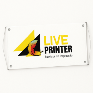 Faixa Impressa em Lona Front 440gr Lona 440gr Altura Máxima 2 metros 4x0 -  Só Frente  Tubet e Corda + Ilhós Impressão Solvente