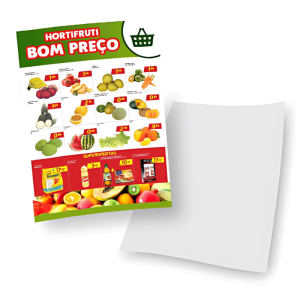Folheto 80g | 40x56cm | 4/0 - Só Frente Couchê 80gr A2 - 40x56 cm 4x0 - Só Frente   