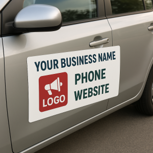 Imã Automotivo Manta de Imã Adesivada Personalizado 4x0 - Só Frente   