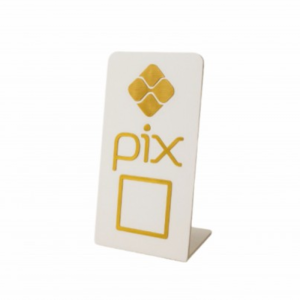 Modelo Pix - Sem Personalização Acrílico 2mm 8x15 cm 4x0 - Só Frente   Corte a Laser