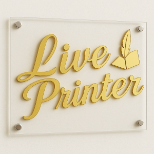 Placa de Acrílico com Letreiro Retângulo 100x50cm Acrílico 100x50 cm 4/0  Montagem Corte a Laser