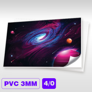 PS | PVC 3mm 4/0 - Só Frente Placa PS 3mm Personalizado 4x0 -  Só Frente  Corte Reto Impressão U.V.