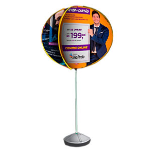Wind Ball Helanca 1,00 x 3,00 metros 4x0 - Só Frente   Tecido e Suporte